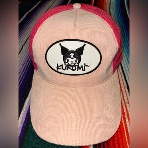 Sanrio Kuromi Pink Trucker Hat Corduroy Mesh Snapback